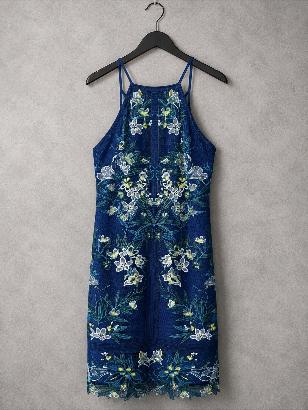 Karen Millen Navy Floral Embroidered Occasion Dress US 10